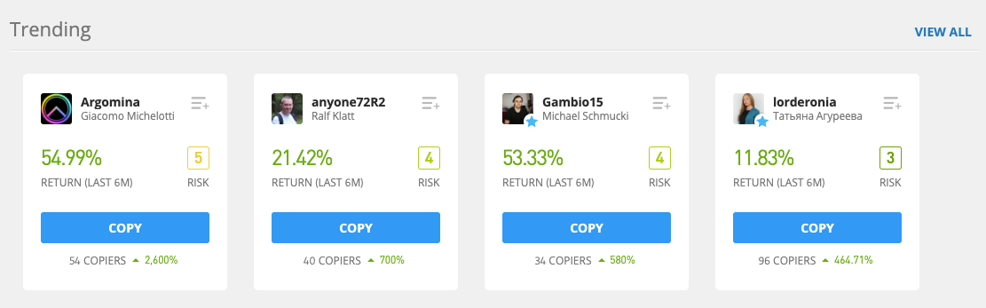 eToro Copy Trader 