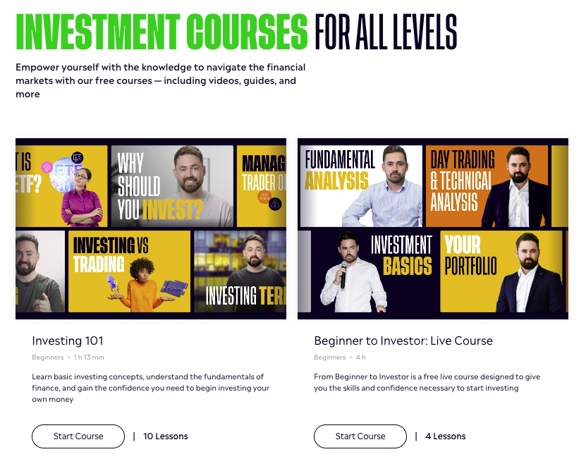 Trading courses at eToro