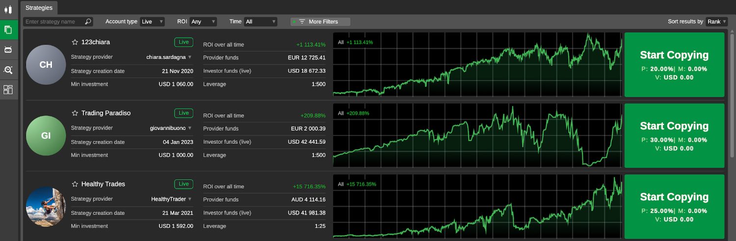 Signal providers on IC Markets cTrader platform