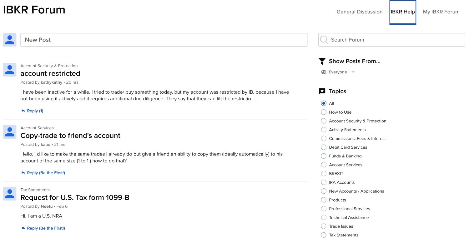 Interactive Brokers Assistance Using Forum