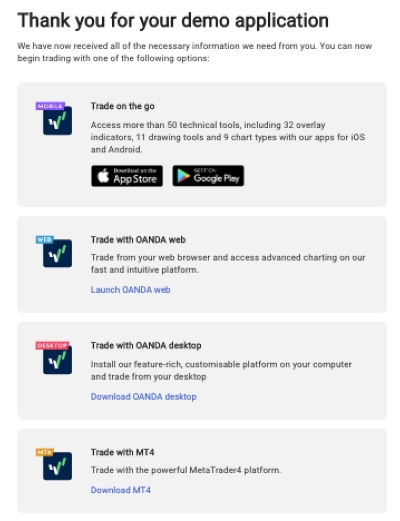 OANDA demo account application approval