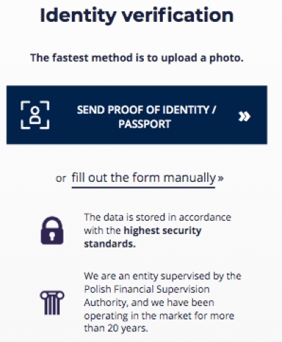 ID verification request when opening an OANDA account
