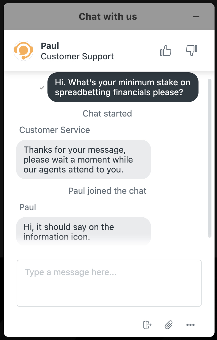 Spreadex Live chat