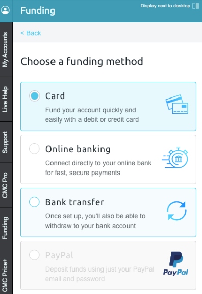 Making a deposit to a CMC Markets account
