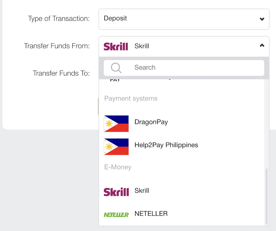 NordFX deposit screen
