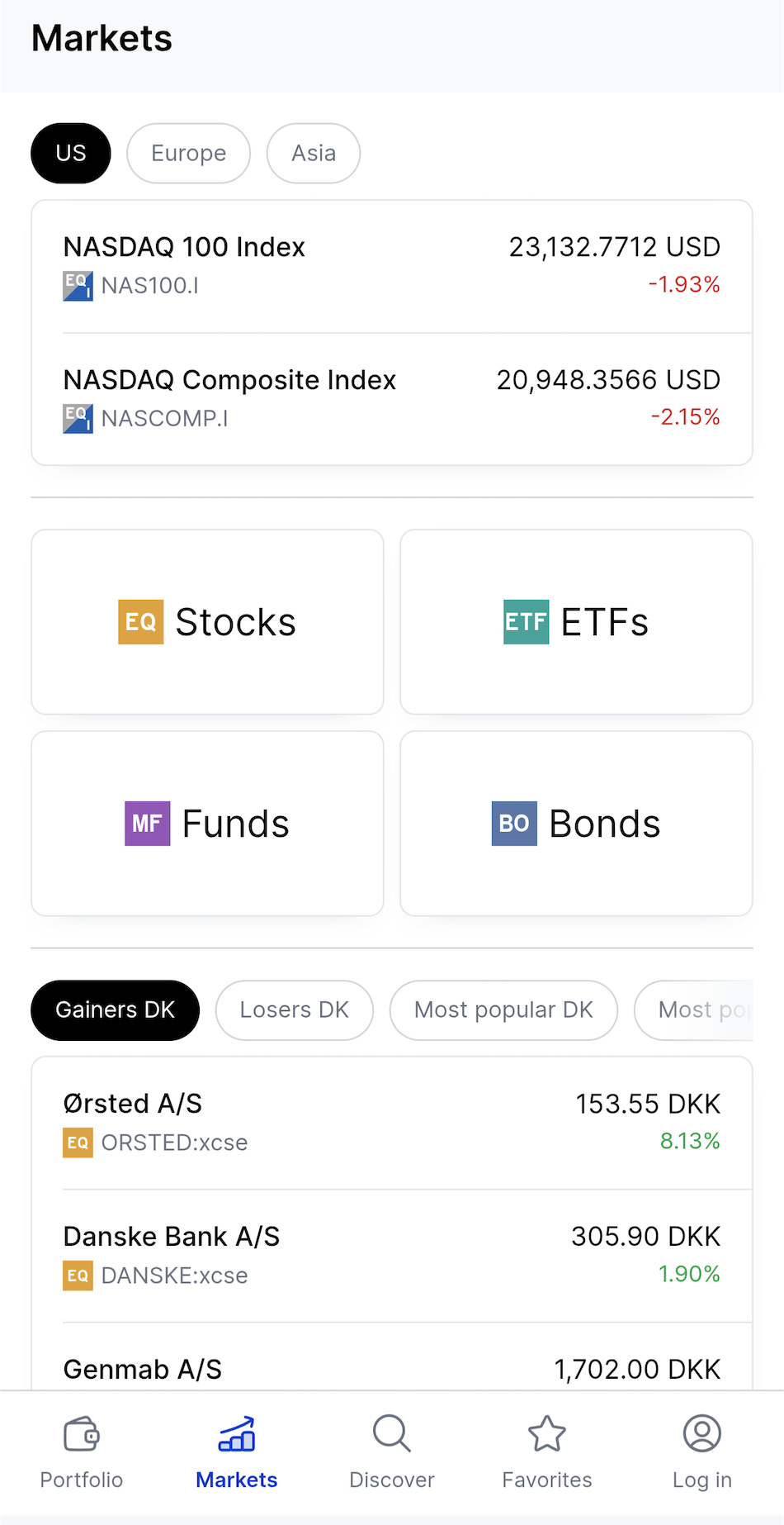 SaxoInvestor mobile app