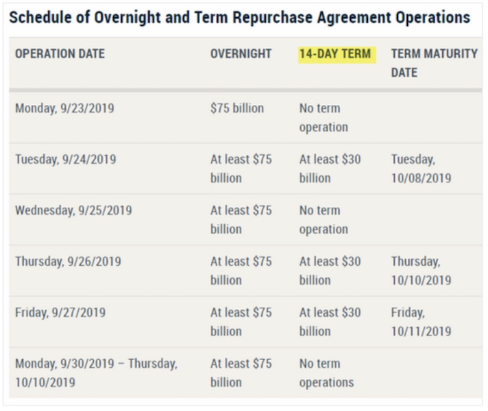overnight and term reourchase agreement
