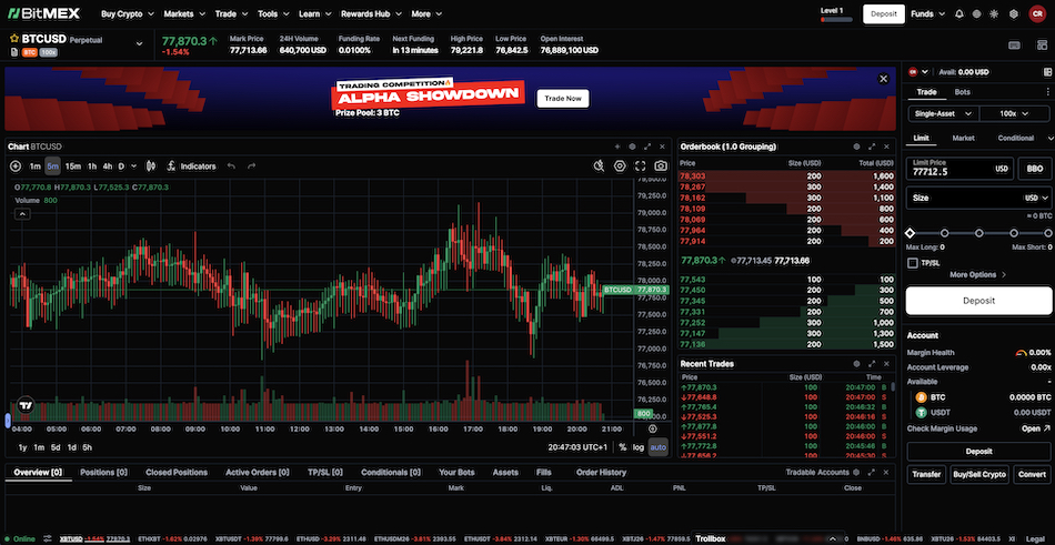 BitMEX trading platform