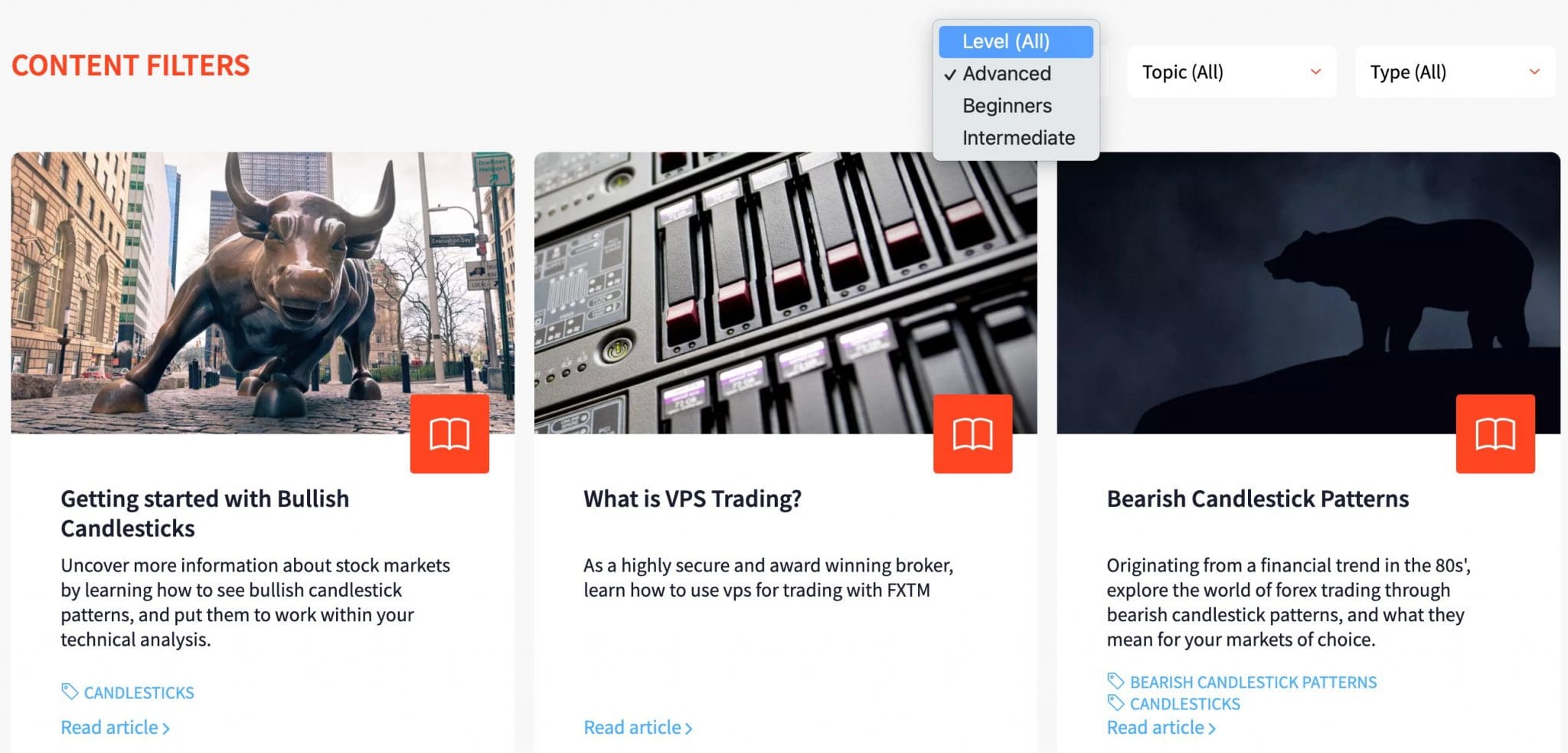 Educational guides from FXTM broker