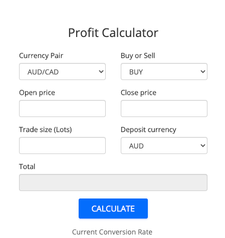 IronFX profit calculator widget IronFX profit calculator
