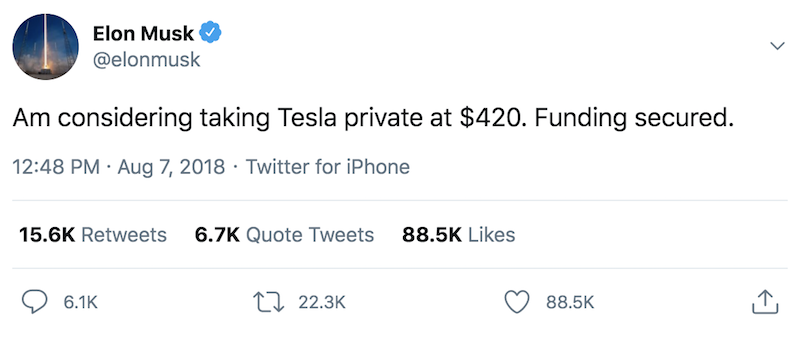 musk funding secured tesla 420