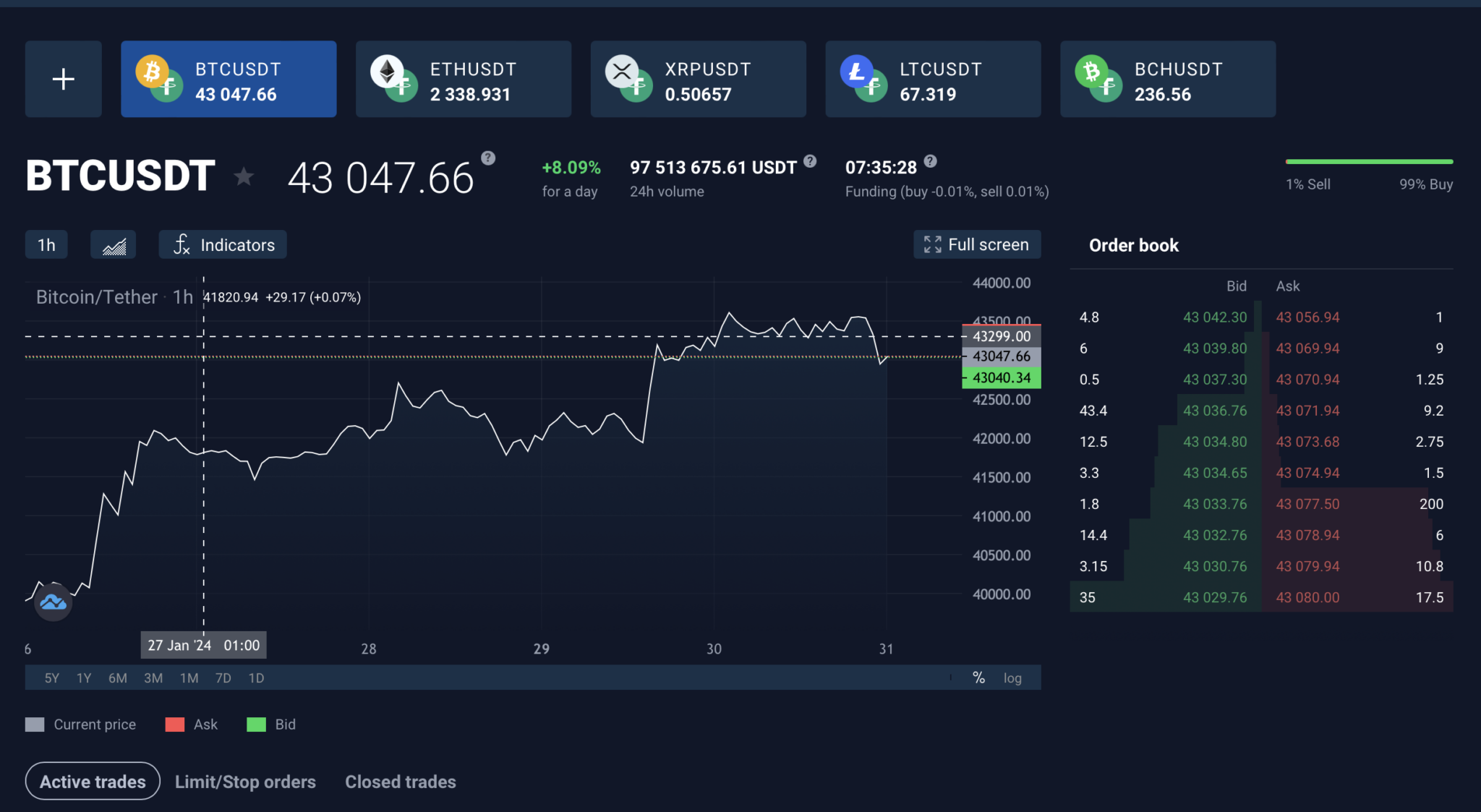 StormGain's platform