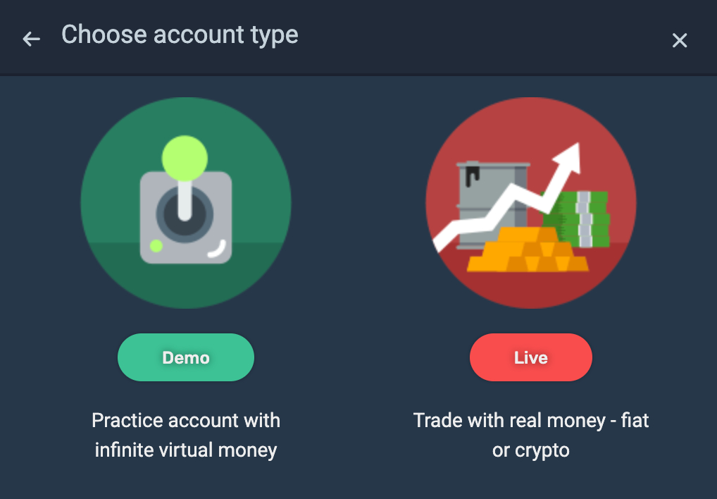 Opening a demo account at SimpleFX