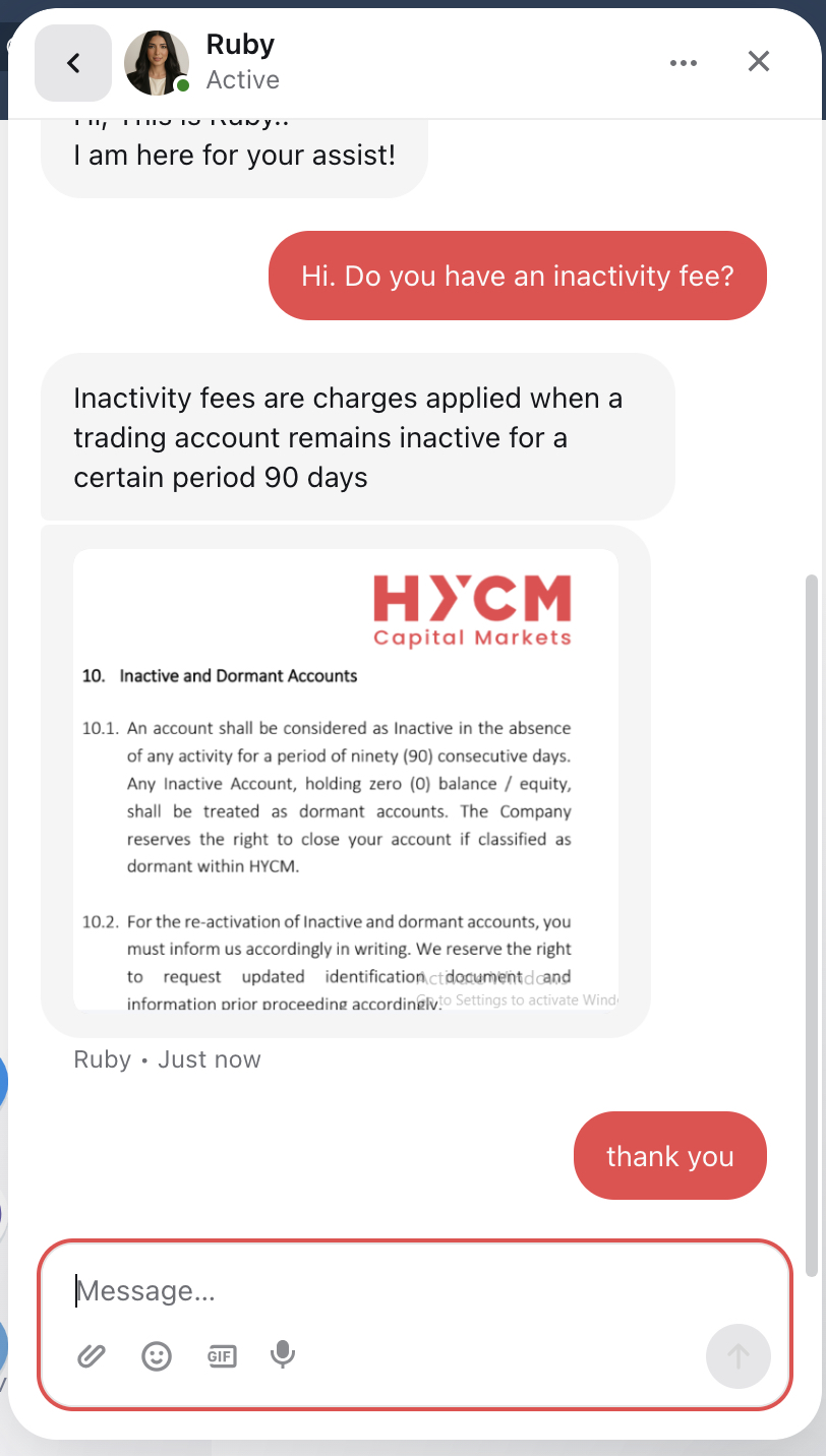 HYCM live chat