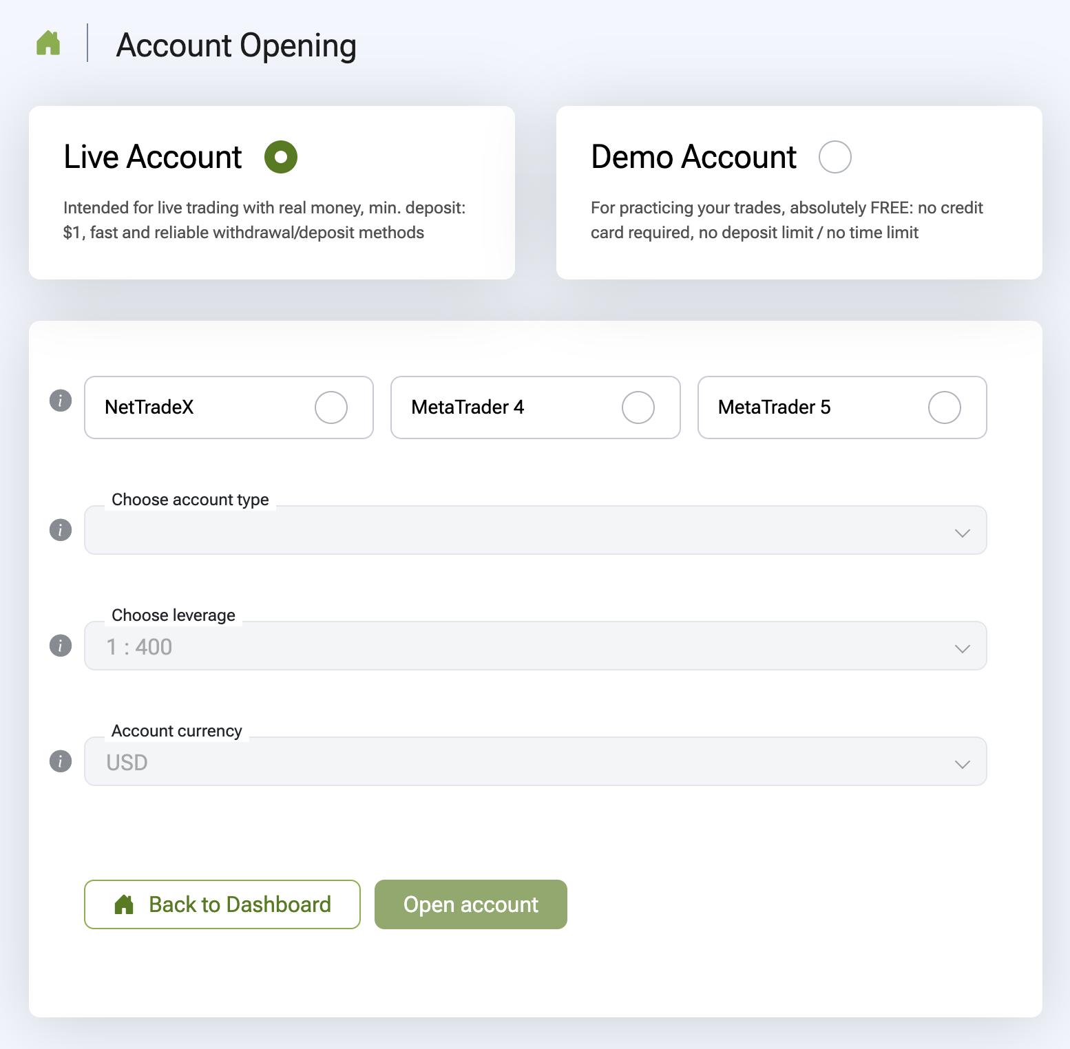 Registering for an IFC Markets live account
