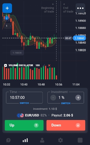 Trading binaries on Quotex app