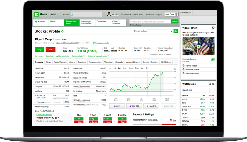 TD Ameritrade brokerage accounts