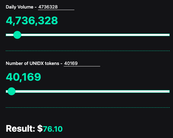 UniDex holding rewards