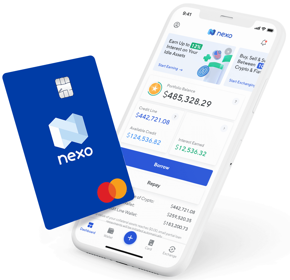 Nexo trading platform and debit card
