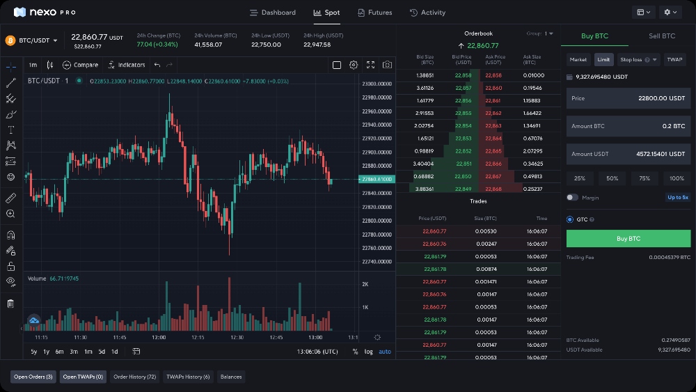 Nexo Pro - Trading Platform