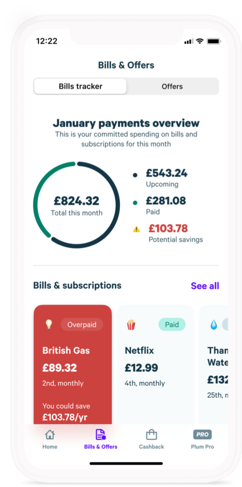 Plum Fintech Bills Checker And Financial Marketplace