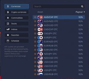 Pocket Option Asset Lists