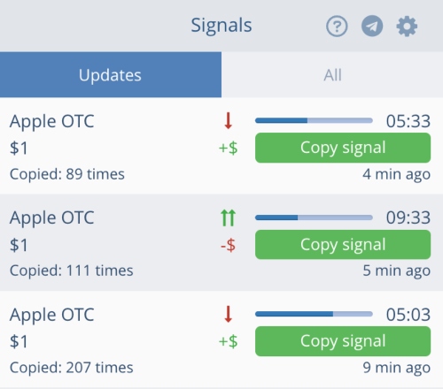 Pocket Option live signals