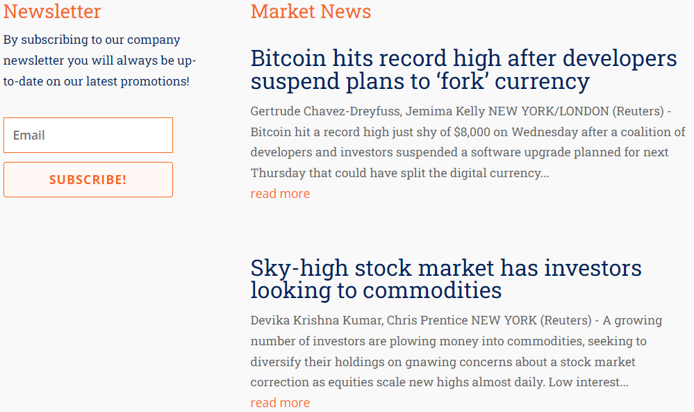 FxOnUs Market News Section
