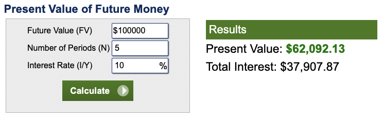 present value of future money example