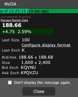 Live bid-ask spread and price info Interactive Brokers