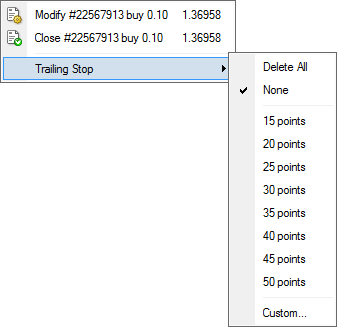How to set a trailing stop loss on MT4