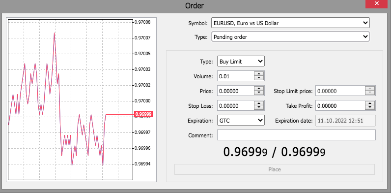 Baxia Markets- New Order Screen