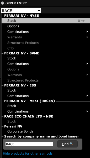 RACE stock Borsa Italiana