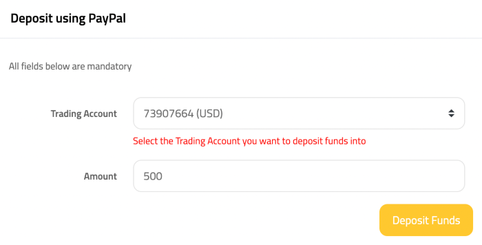 Gann Markets how to deposit to account