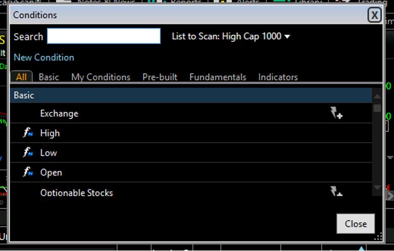 TC2000 EasyScan interface