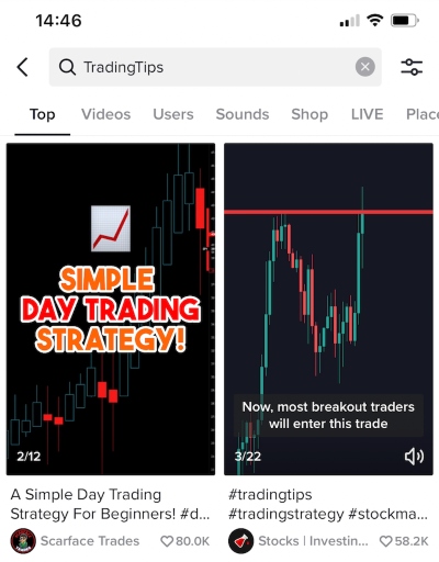 Searching For TradingTips on TikTok