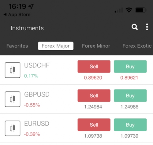 XS.com trading app
