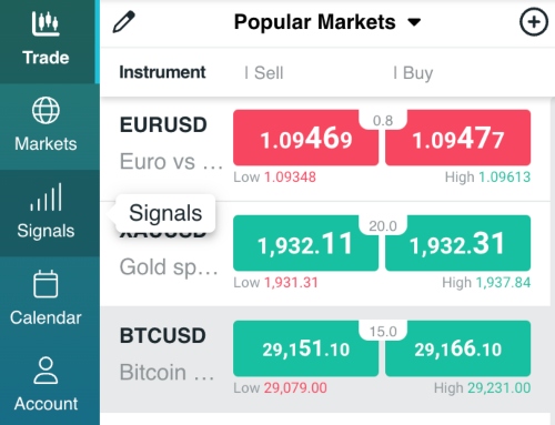 Opening Signal Centre in ThinkTrader platform