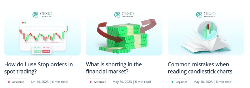 Educational content at CEX.IO