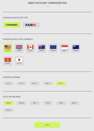 Demo account sign-up at Ultima Markets