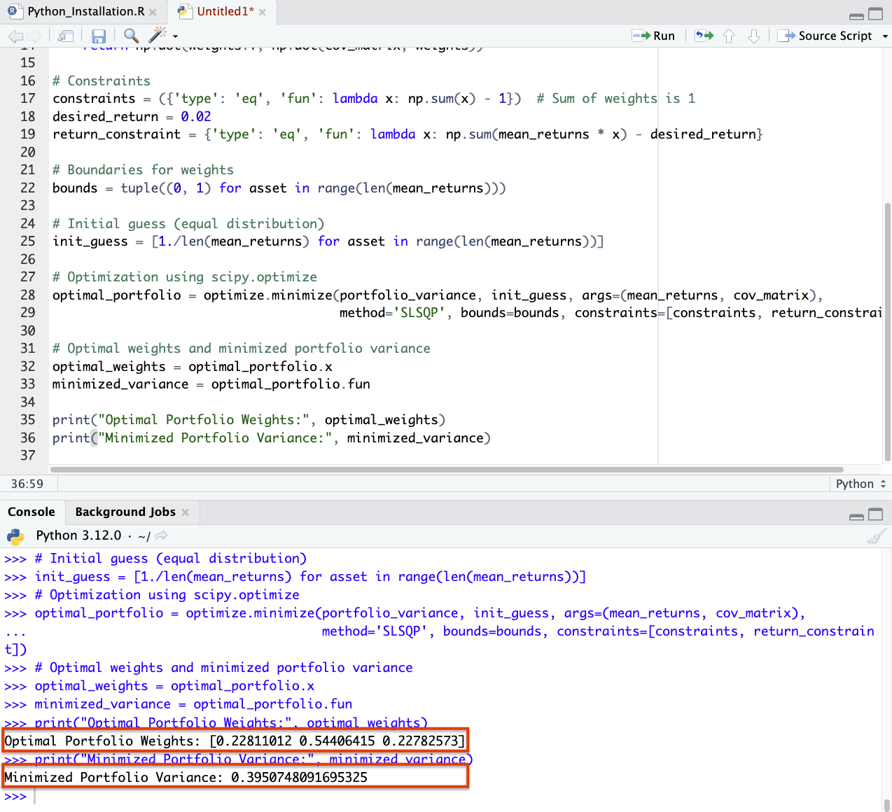 Conic Solvers in Financial Optimization (Python Example)