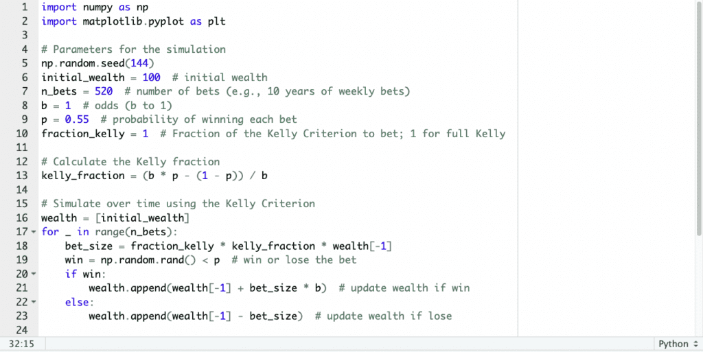 Kelly Criterion source code