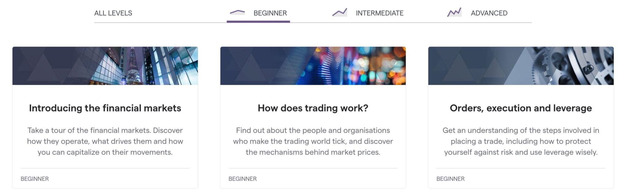 Beginner day trading education at IG Academy