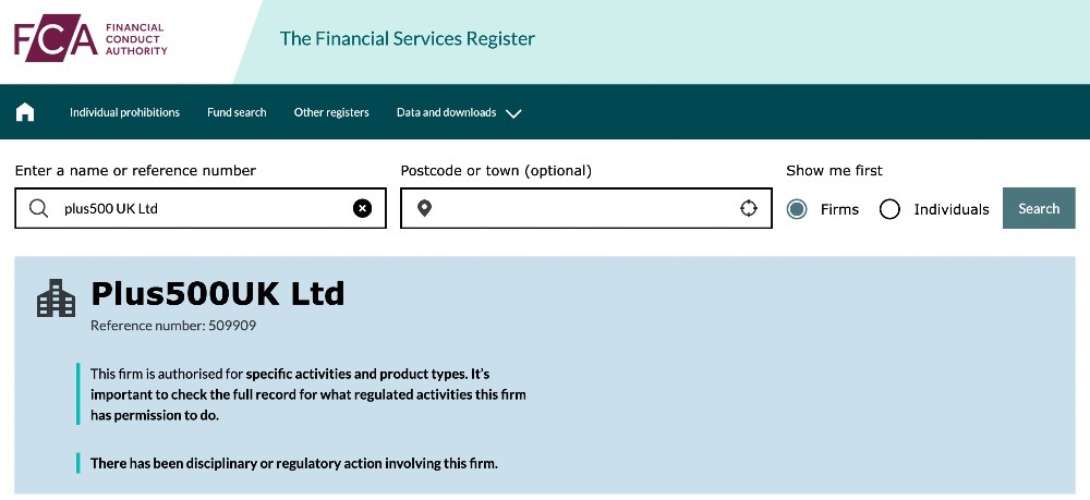 Plus500 stock broking license on FCA register