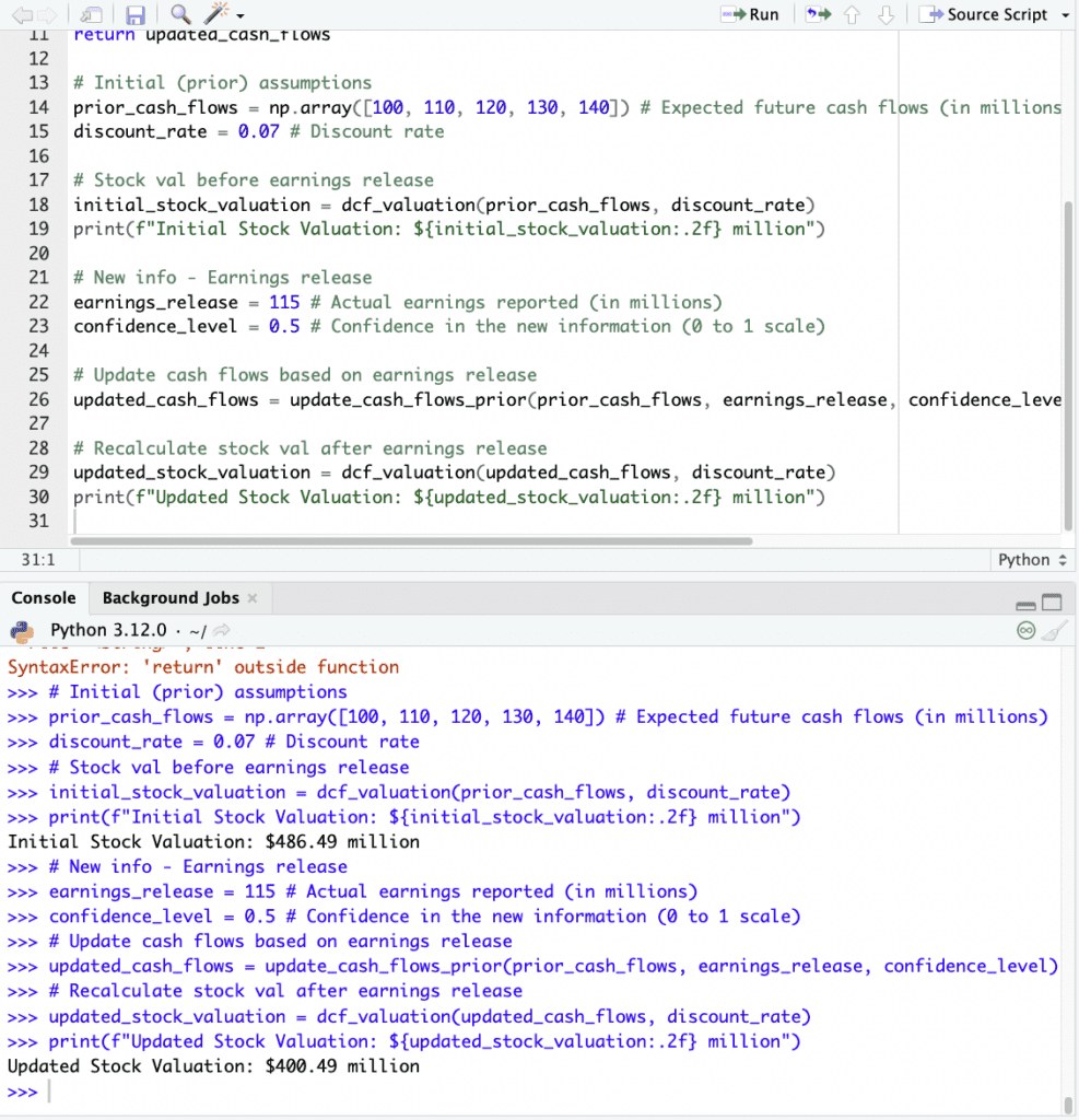 Bayesian efficiency coding example