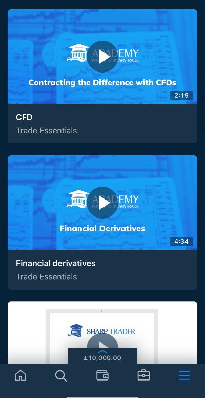 Education on AvaTrade app