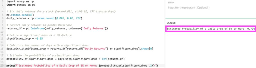large deviation theory, coding example