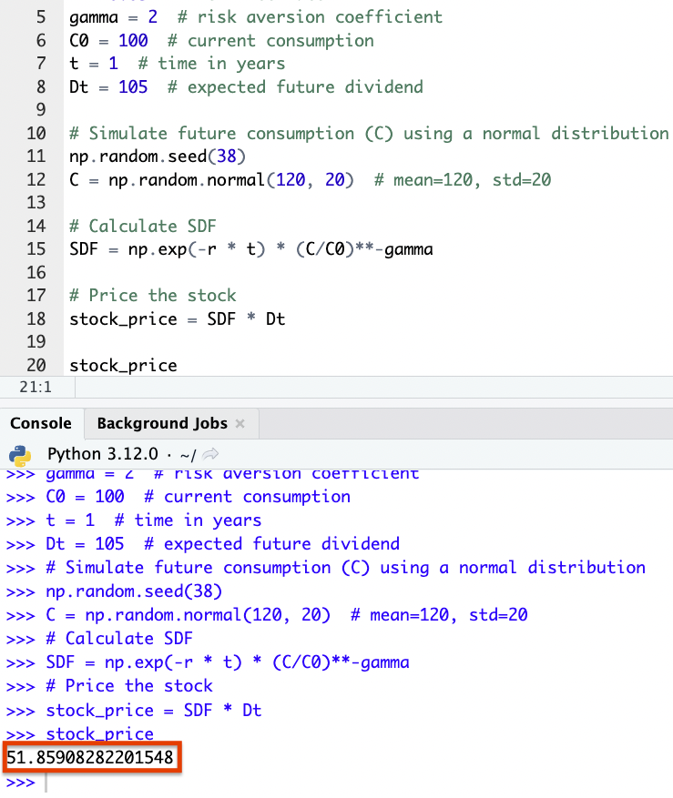 stochastic discount factor model