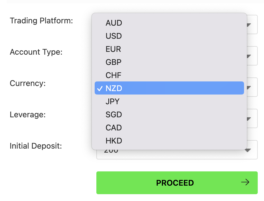 Opening an NZD trading account at IC Markets