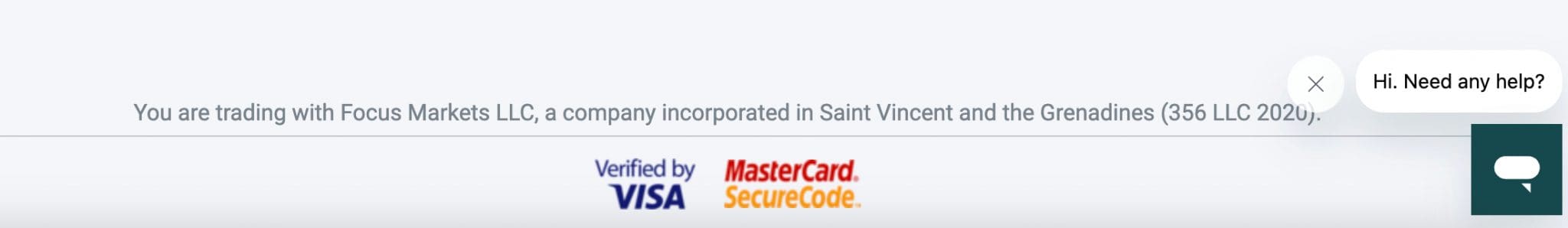 Focus Markets SVGFSA entity confirmation in user area